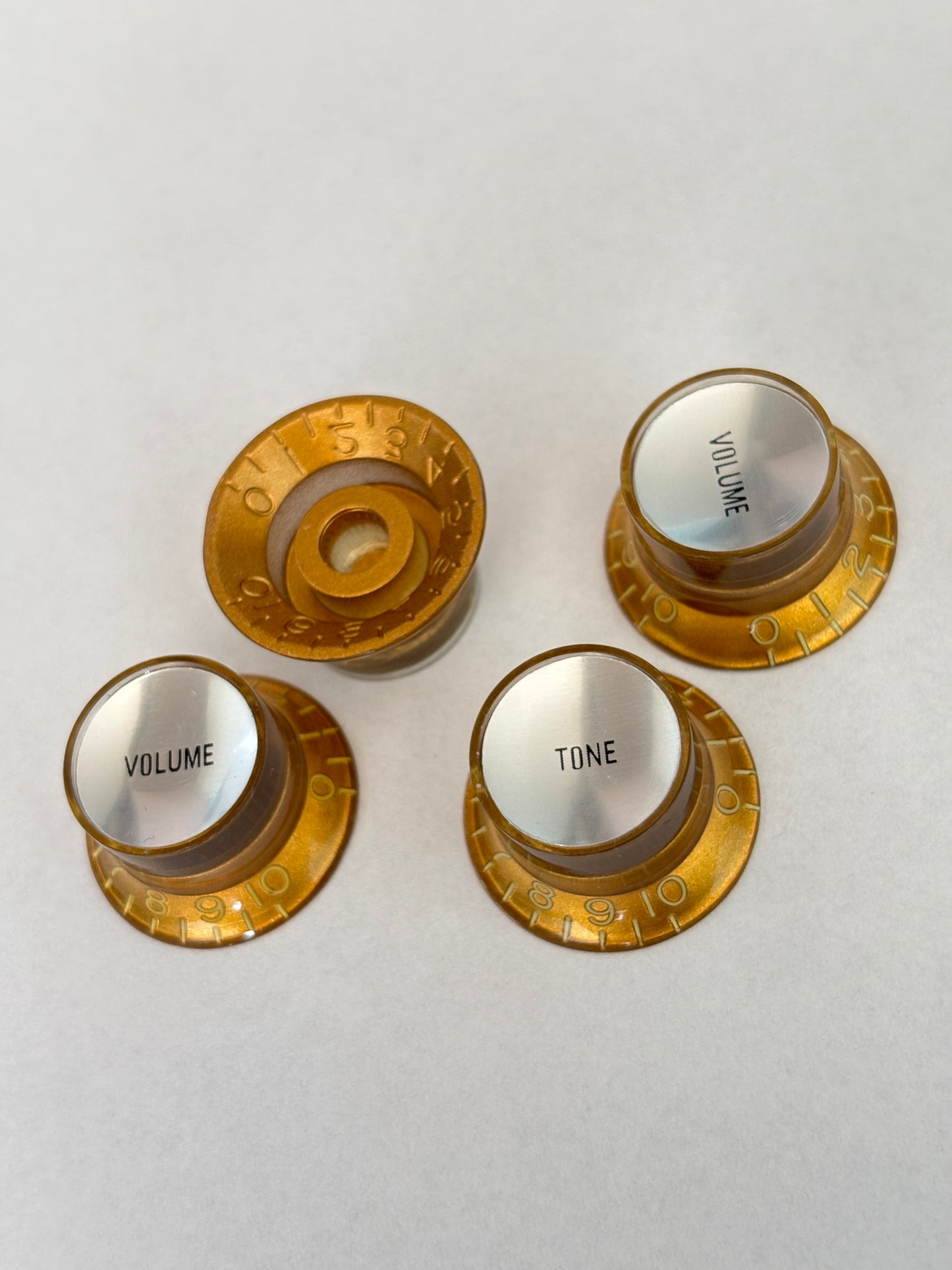 Reflector knobs gold/silver, set of 4, US Size, new