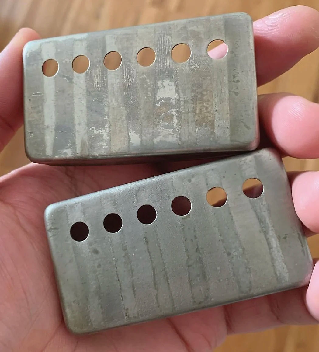 Aged Gibson pickup covers, PAF spacing, nickel, relic, 59 Parts