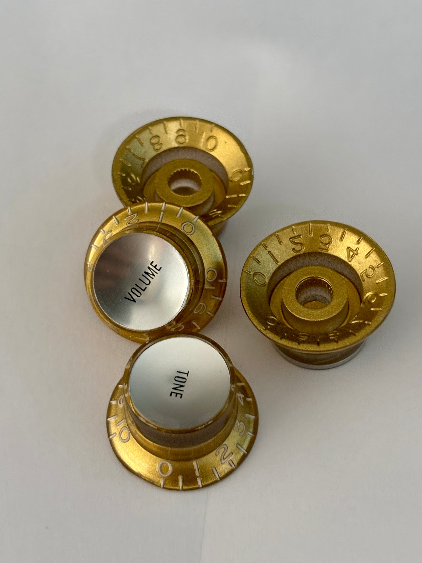 Reflector knobs gold/silver, set of 4, US Size, new