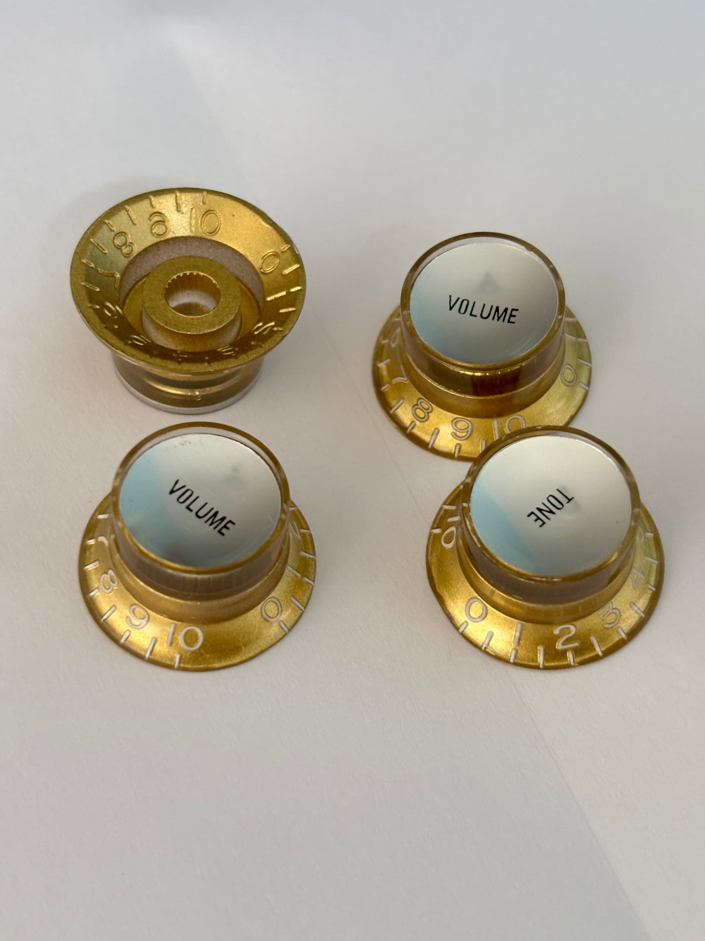 Reflector knobs gold/silver, set of 4, US Size, new