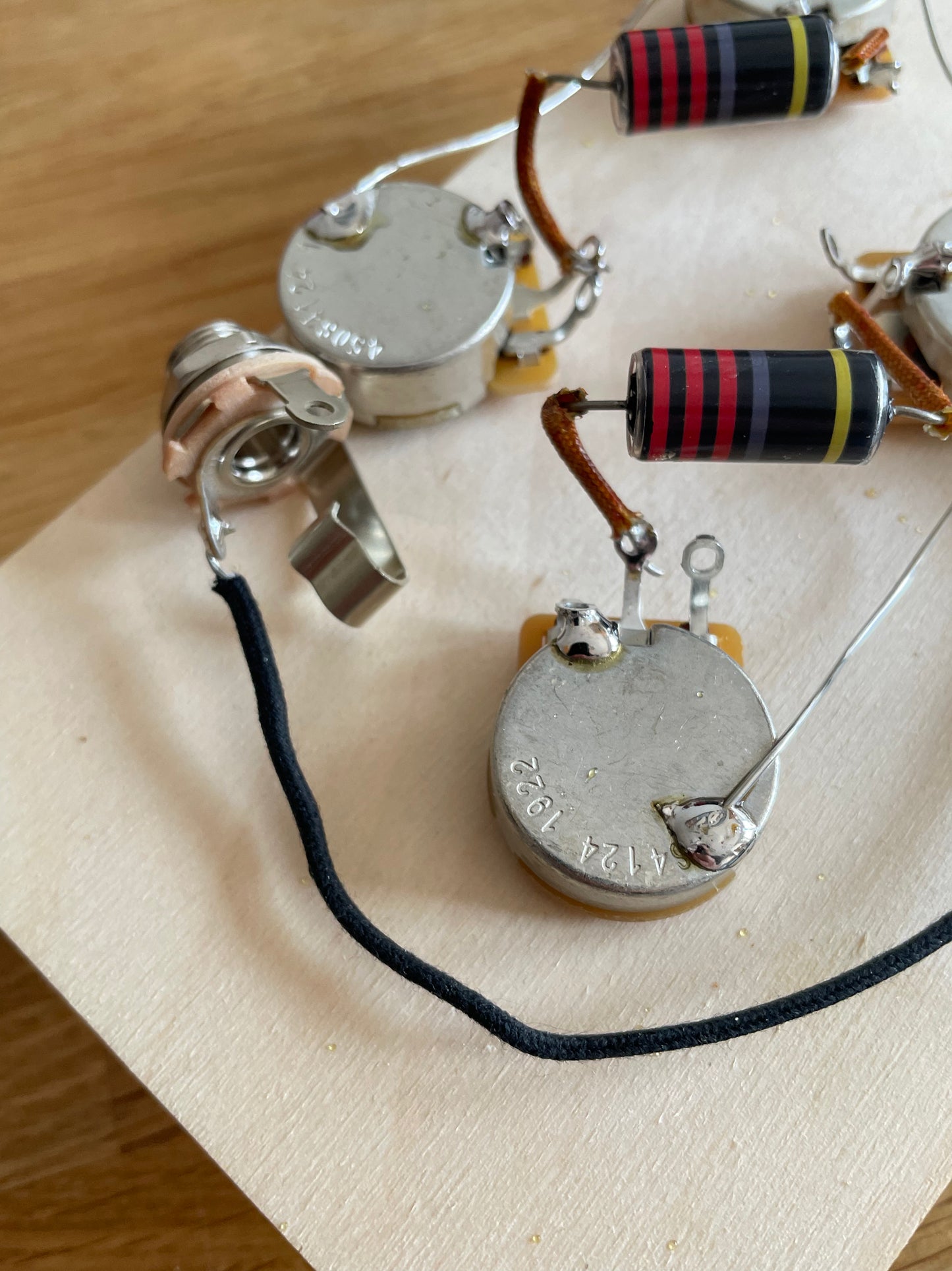 50's vintage pre-wired Les Paul harness w/Crazyparts Bumblebees, short shaft pots