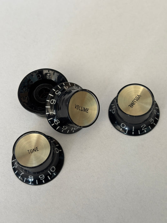 Reflector knobs black/gold, set of 4, US Size, new