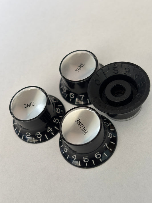 Reflector knobs black/silver, set of 4, US Size, new