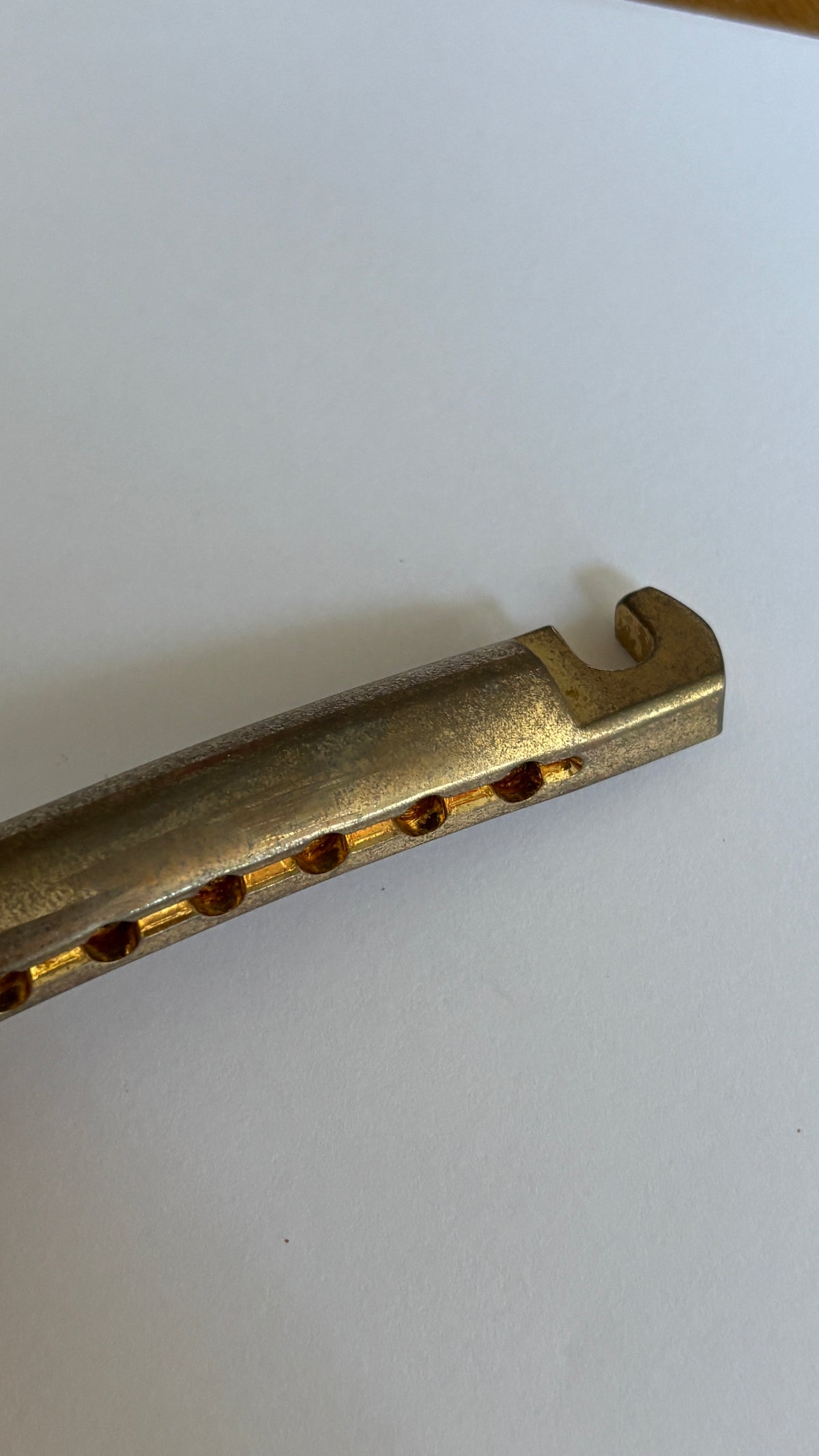 Aged Gold lightweight tailpiece w/posts, Gibson Historic stoptail, relic
