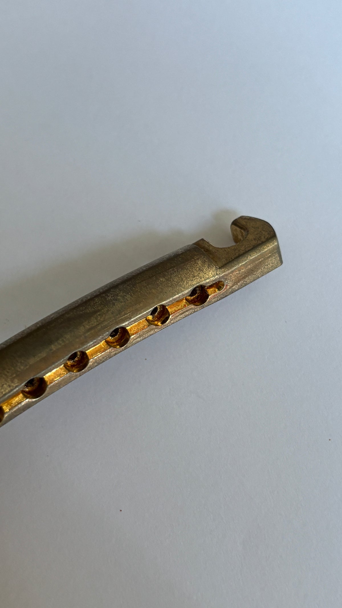 Aged Gold lightweight tailpiece w/posts, Gibson Historic stoptail, relic