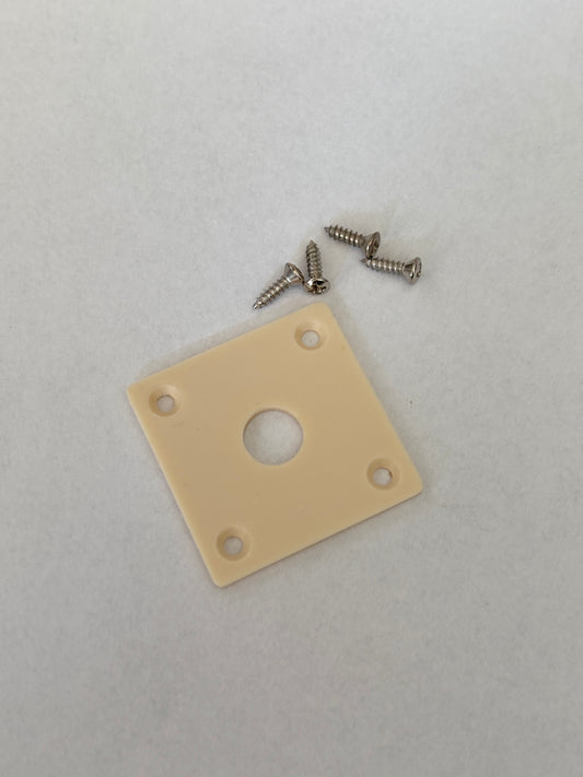 1959 style square jack plate, cream, new