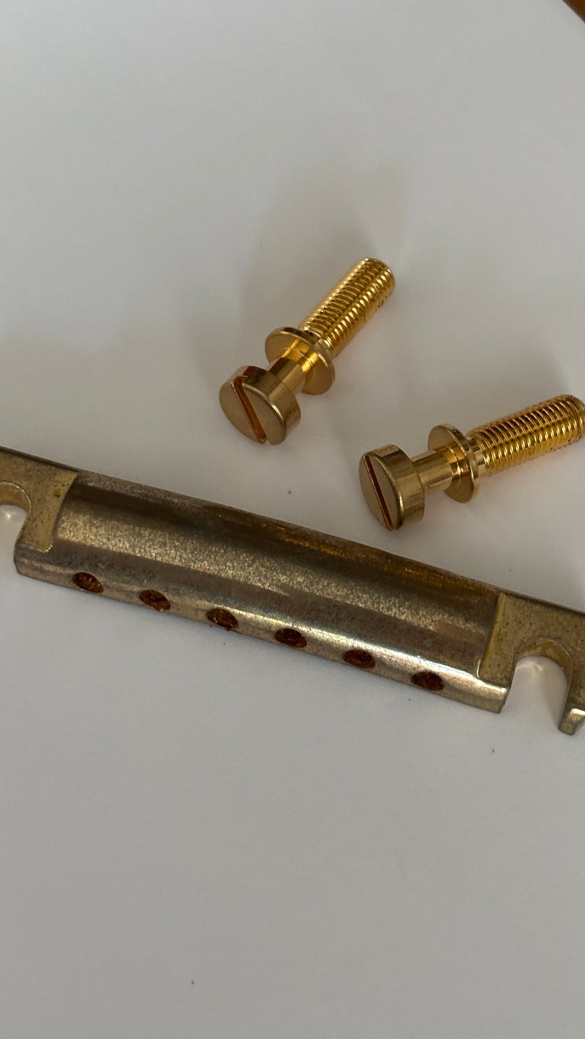 Aged Gold lightweight tailpiece w/posts, Gibson Historic stoptail, relic