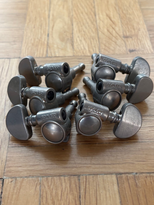 Set of 6 Milk Bottle Grover Rotomatic Aged Nickeltuners w/screws Gibson, Les Paul, hand aged, relic, 59 Parts