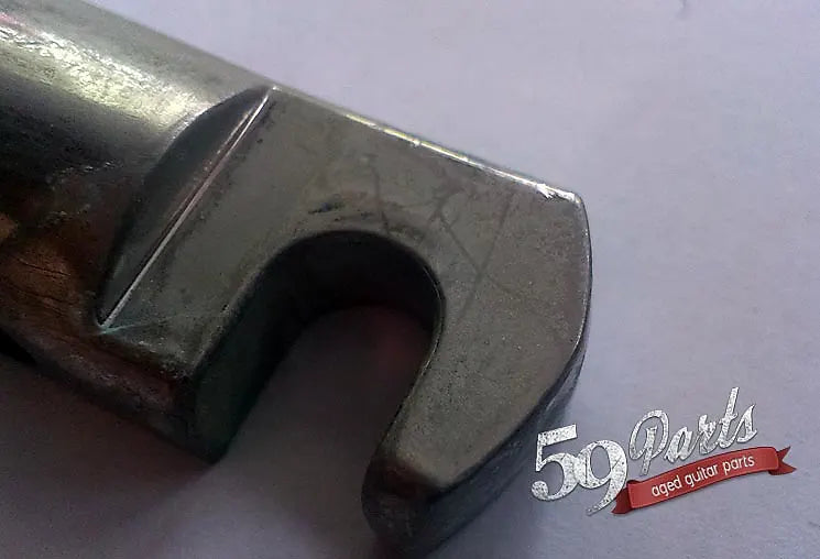 Aged aluminium lightweight tailpiece w/posts, Gibson Historic PTTP-060 stoptail, relic
