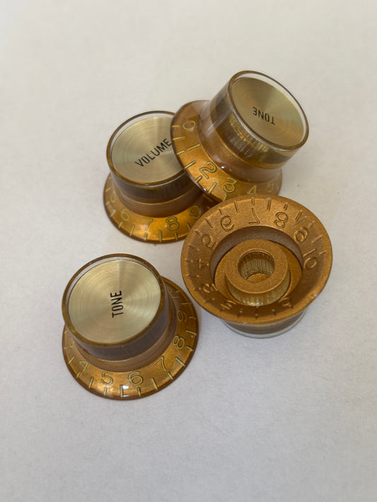 Reflector knobs gold/gold, set of 4, US Size, new